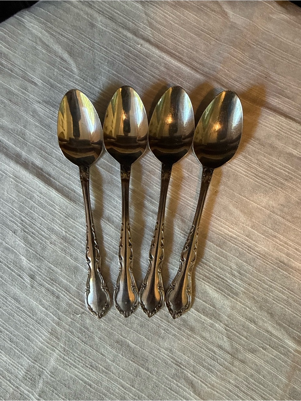 Vtg Oneida Northland Sirocco Dinner Spoons Teaspoons 6” (Set of 4) Flatware
